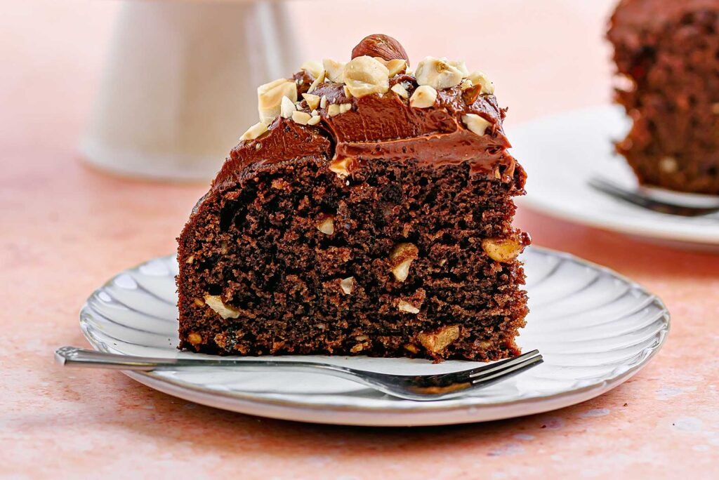 Chocolade cake met hazelnoten