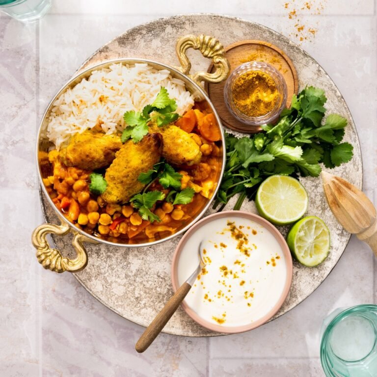 Tandoori masala curry met geroosterde kip