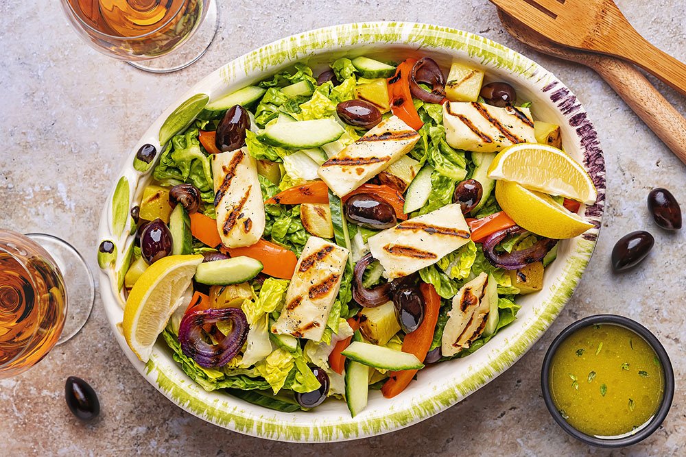 Griekse salade van de BBQ