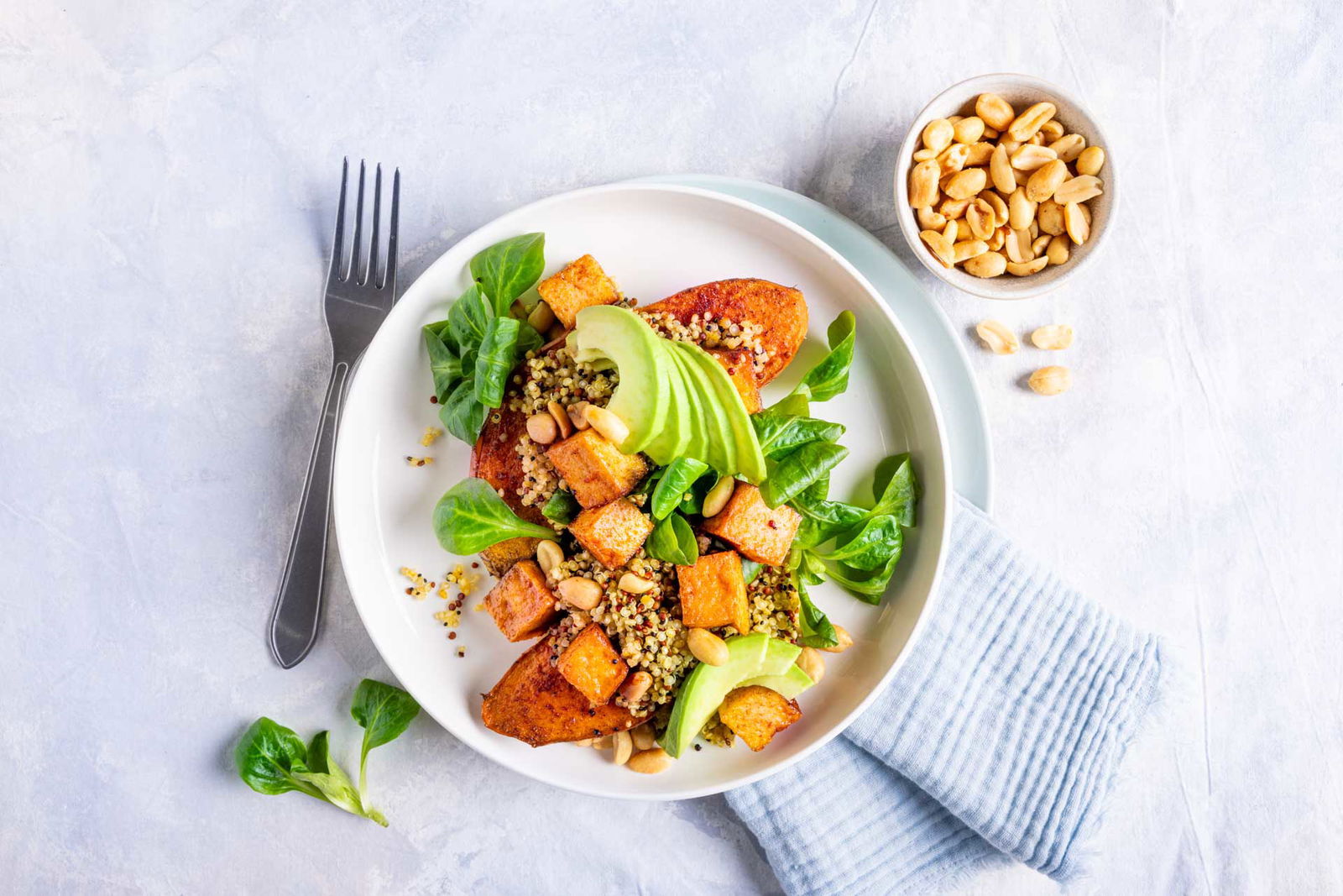 Gepofte Zoete Aardappel Met Quinoa