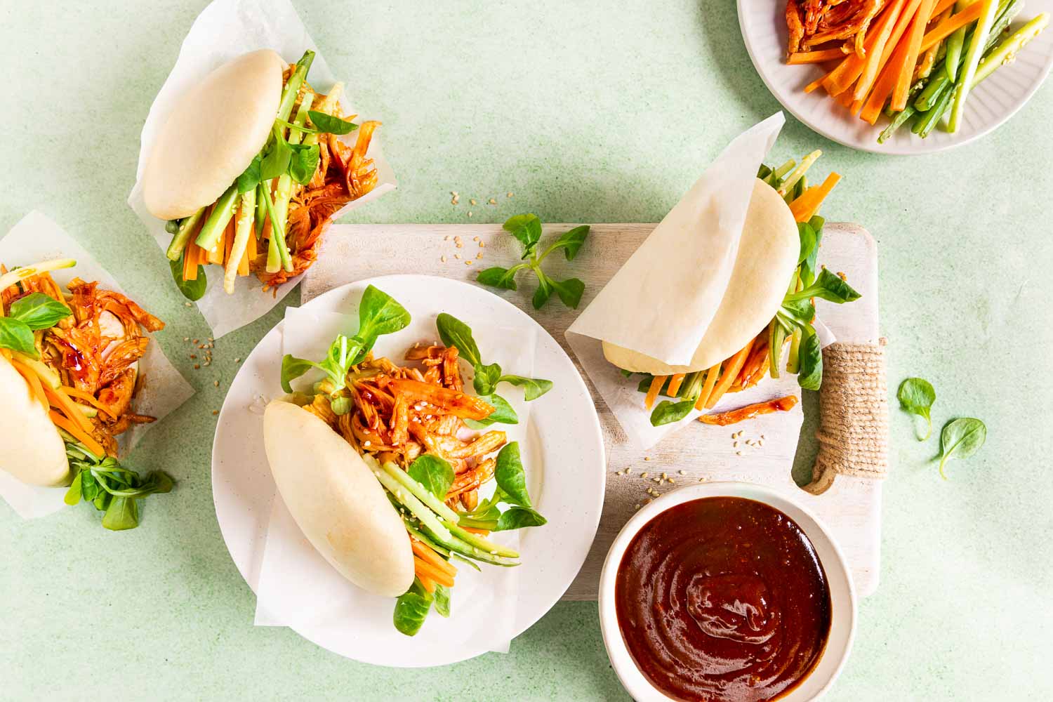 Guilt Free Smokey BBQ Saus Bao Buns Met Pulled Chicken En Smokey BBQ Saus 02