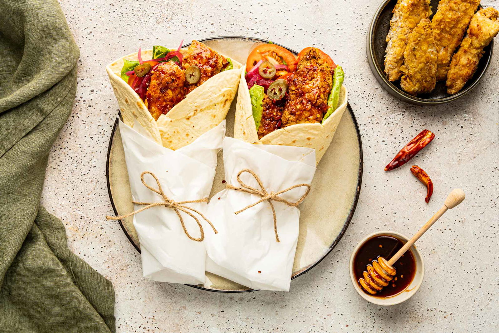 Crispy Hot Chicken Wraps