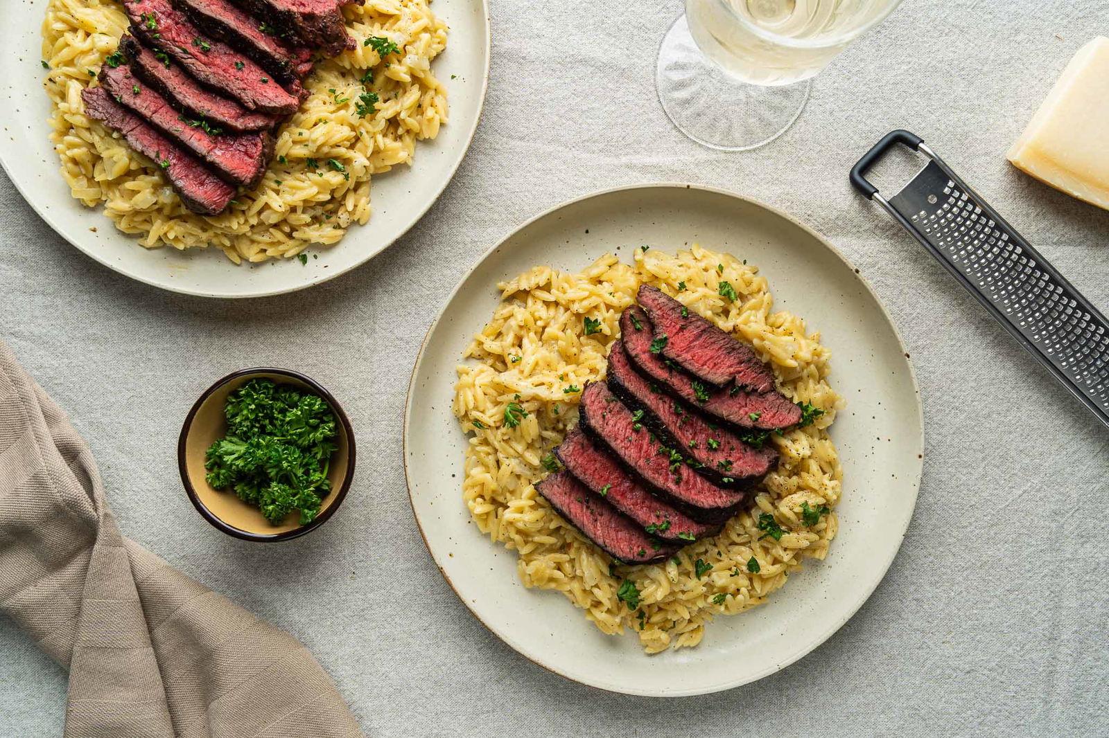 Romige Parmezaanse Orzo Met Steak1