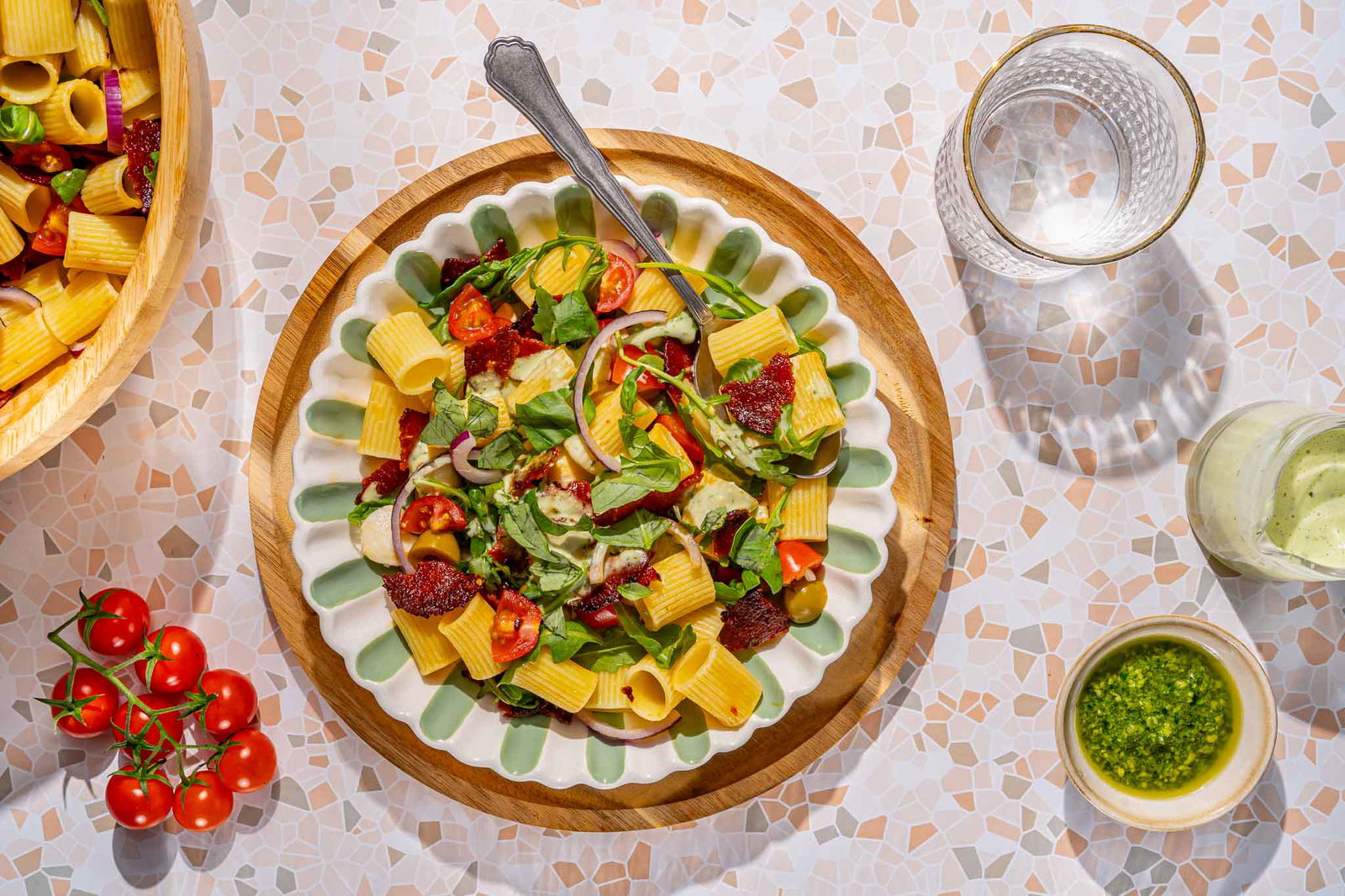 Pizza pasta salade